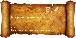Rujder Amaranta névjegykártya